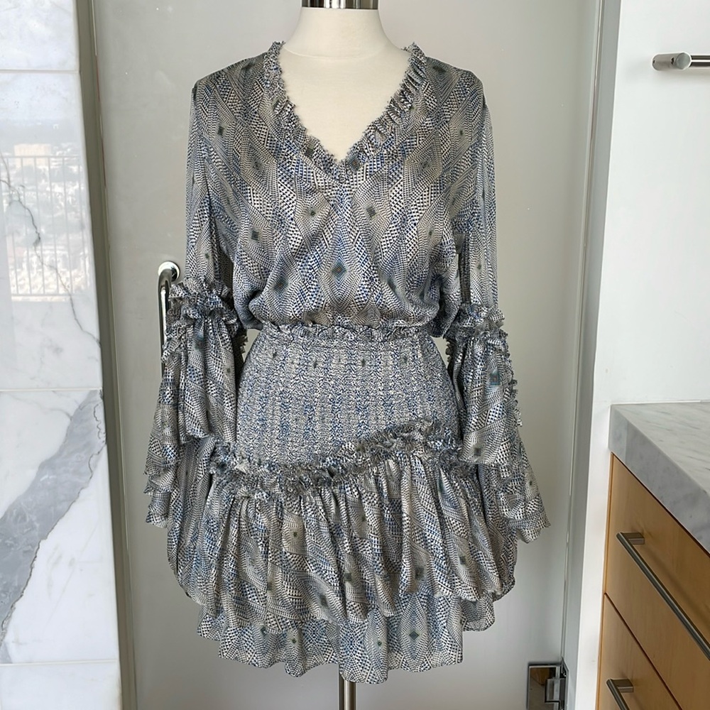 Alexis ruffled smocked elastic waist dress